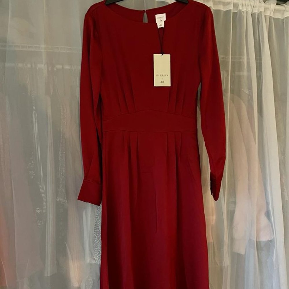 Red Silky Dress-  Size XS- Perfect condition- Never worn with Tag!
